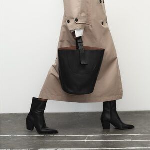 NWT Zara Pointed Leather Ankle Boots